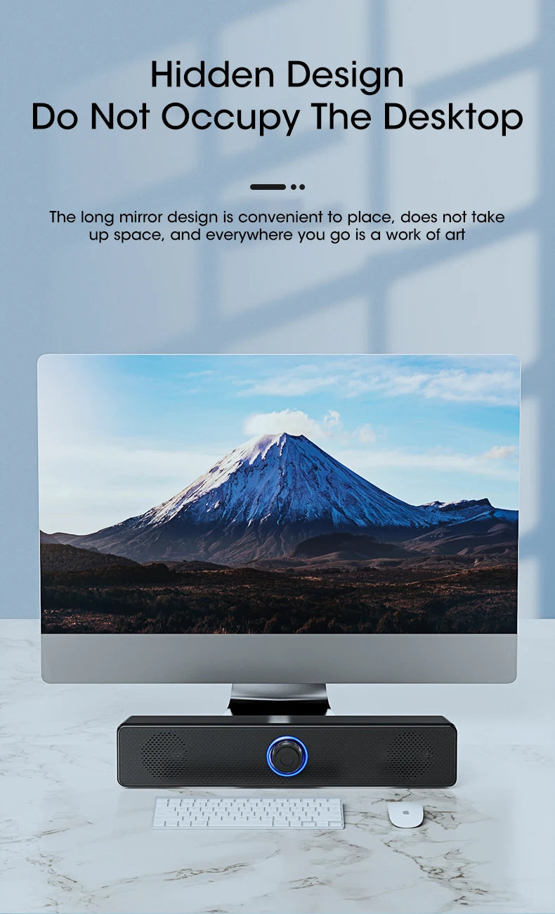 Barre de son filaire et Bluetooth USB 62 cm pour PC, TV, jeu et cinéma maison.
