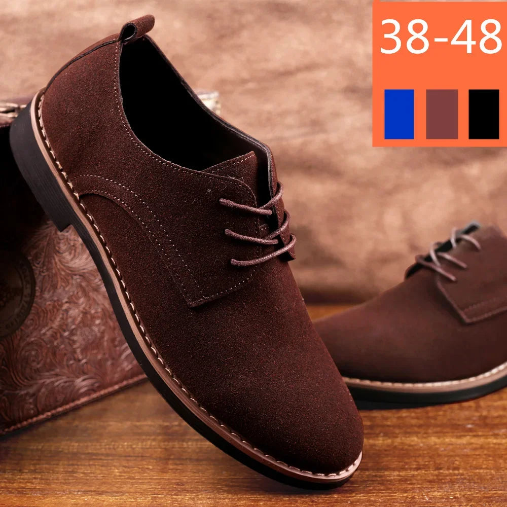 Chaussures Oxford homme daim, décontractées, confortables,