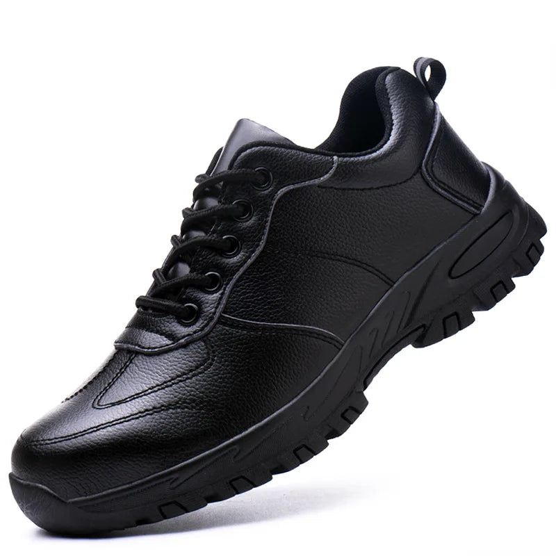 Chaussures de sécurité homme imperméables cuir – embout acier, anti-écrasement et anti-perforation .