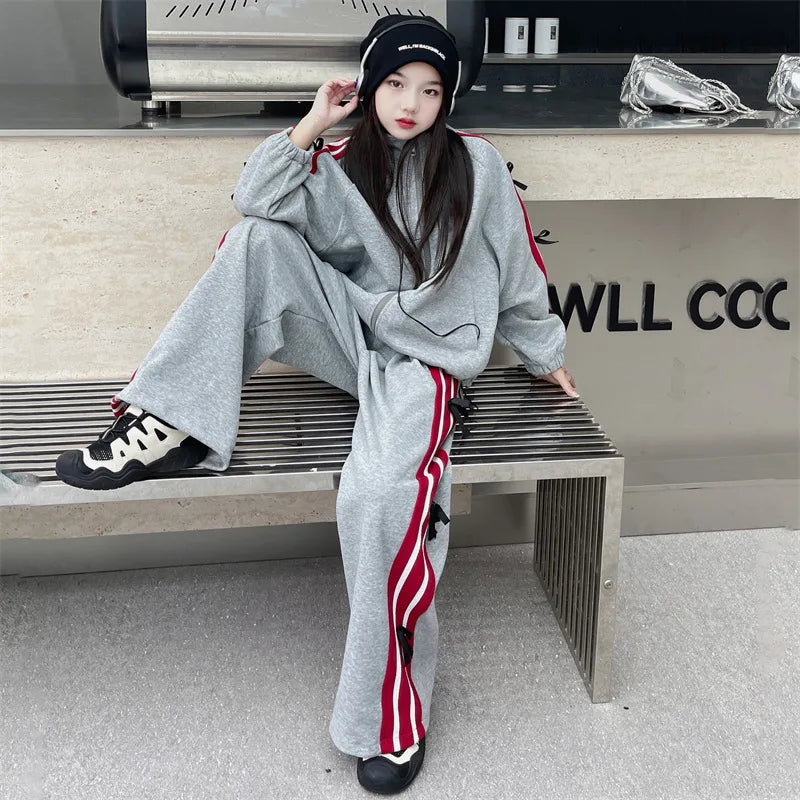Tenue scolaire fille – Survêtement décontracté 2 pièces, sweat & pantalon large