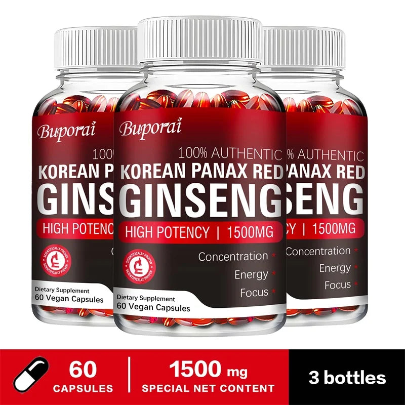 Supplément ginseng rouge Panax – Énergie, vitalité, concentration améliorée