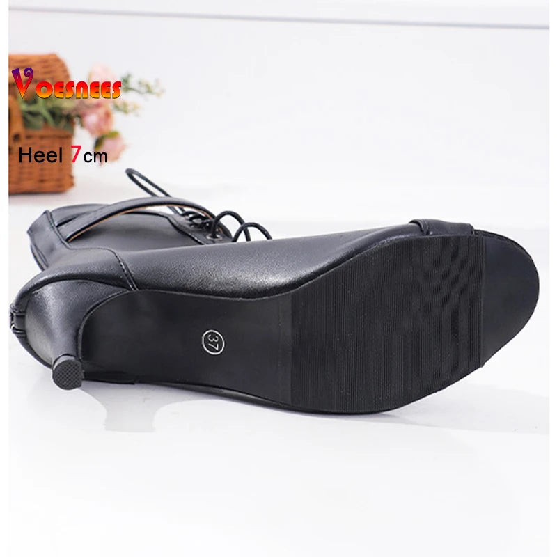 Bottines noires découpées à talons aiguilles 7cm – Chaussures danse Jazz femme
