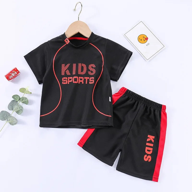 Ensembles de sport enfants – T-shirt et short à séchage rapide – Vêtements de sport confortables – Costumes basket pour garçons et fillesll, vêtements d'été respirants pour enfants