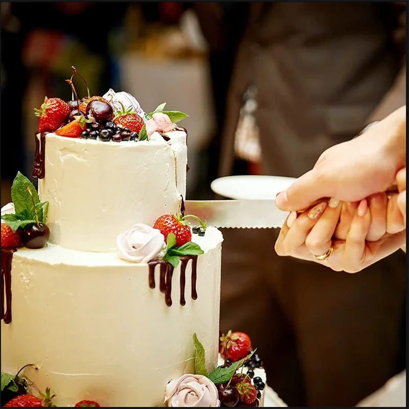 Ensemble pelle et spatule à gâteau en acier inox – mariage, anniversaire, fête