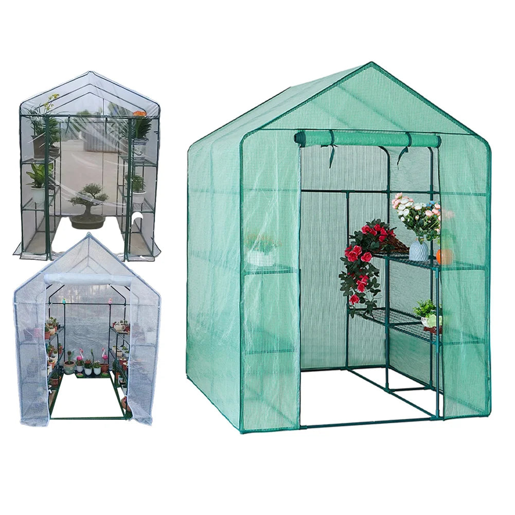Housse en PVC transparente pour serre intérieure/extérieure, protection contre les intempéries, adaptée au balcon et au jardin