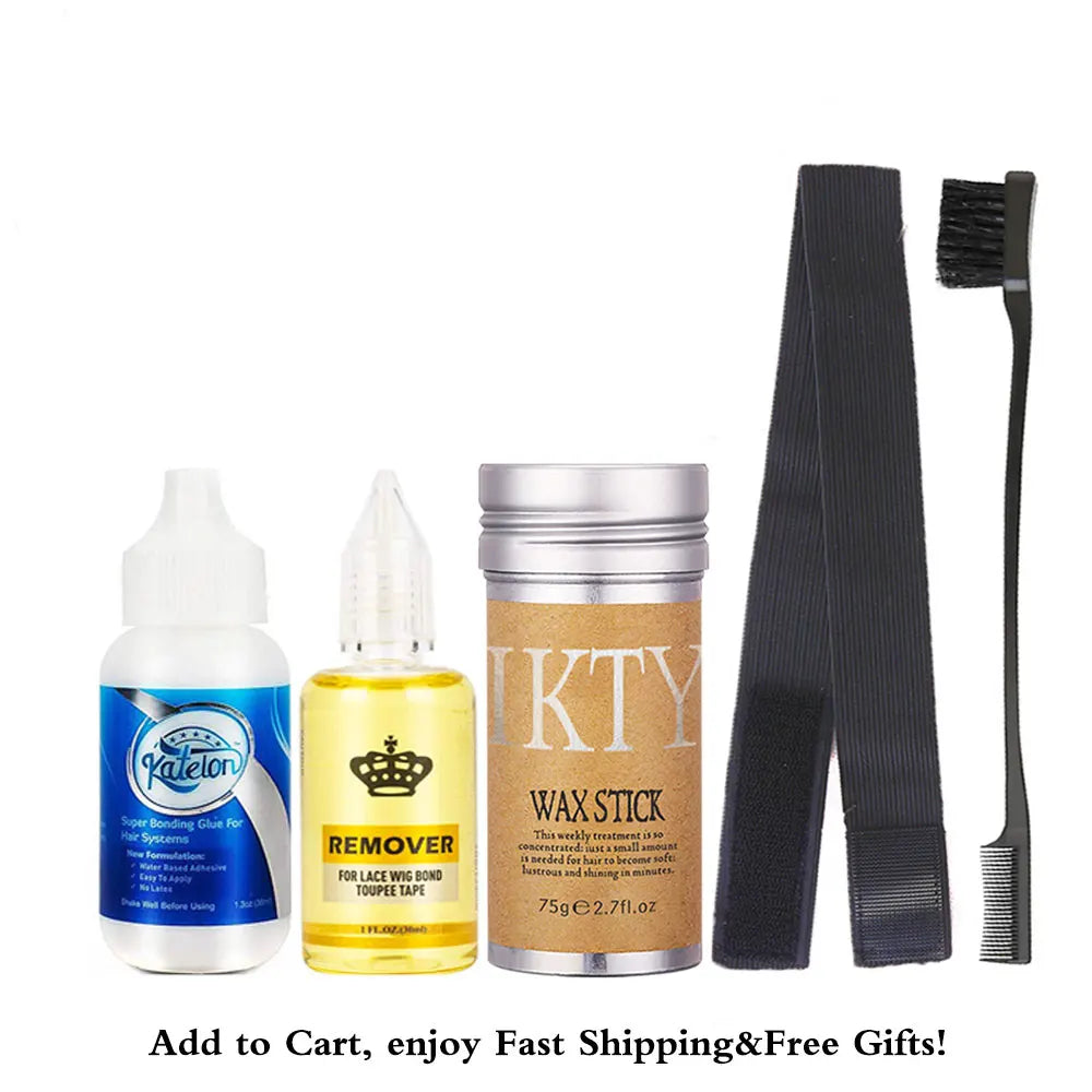 Colle imperméable liquide 38ml pour perruque avant en dentelle avec vaporisateur teinté et bande élastique .