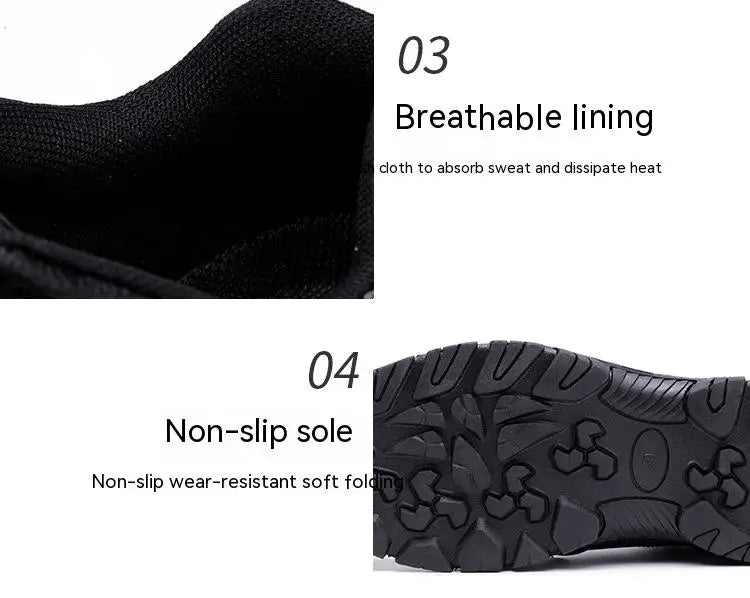Chaussures de sécurité homme imperméables cuir – embout acier, anti-écrasement et anti-perforation .