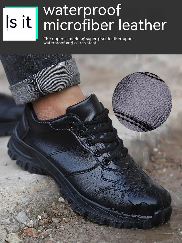 Chaussures de sécurité homme imperméables cuir – embout acier, anti-écrasement et anti-perforation .