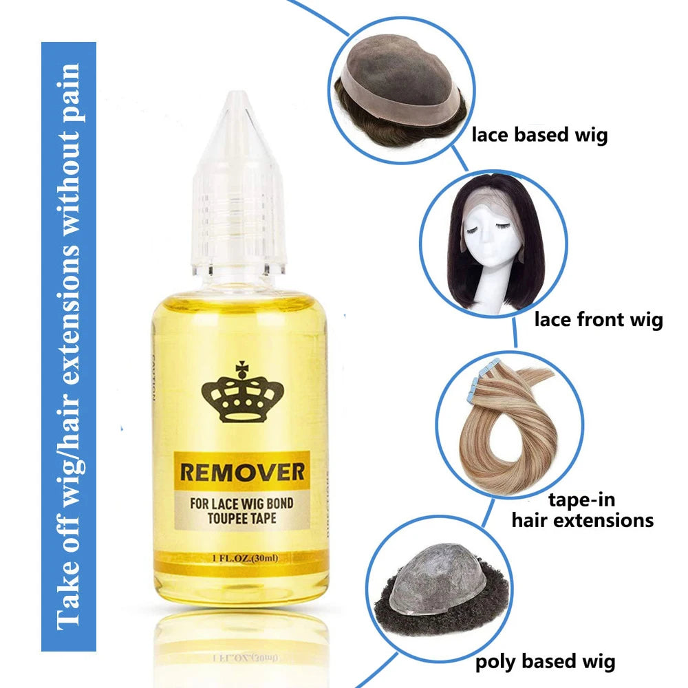 Colle imperméable liquide 38ml pour perruque avant en dentelle avec vaporisateur teinté et bande élastique .