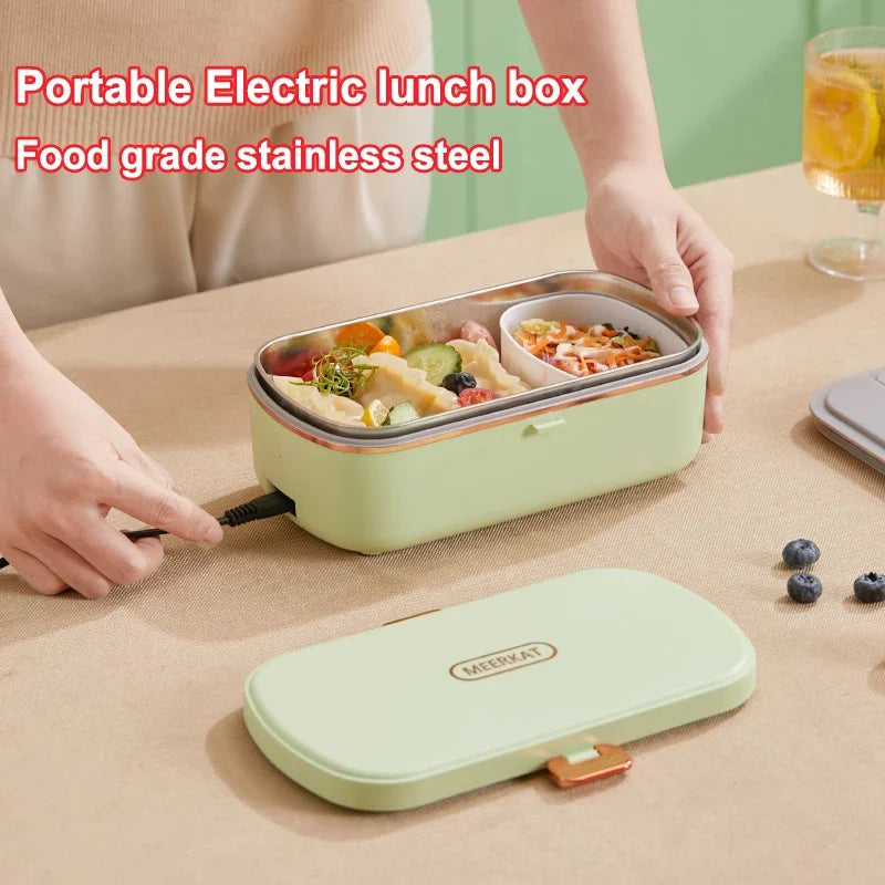 Boîte à lunch électrique chauffante, portable, en acier inoxydable, pour bureau