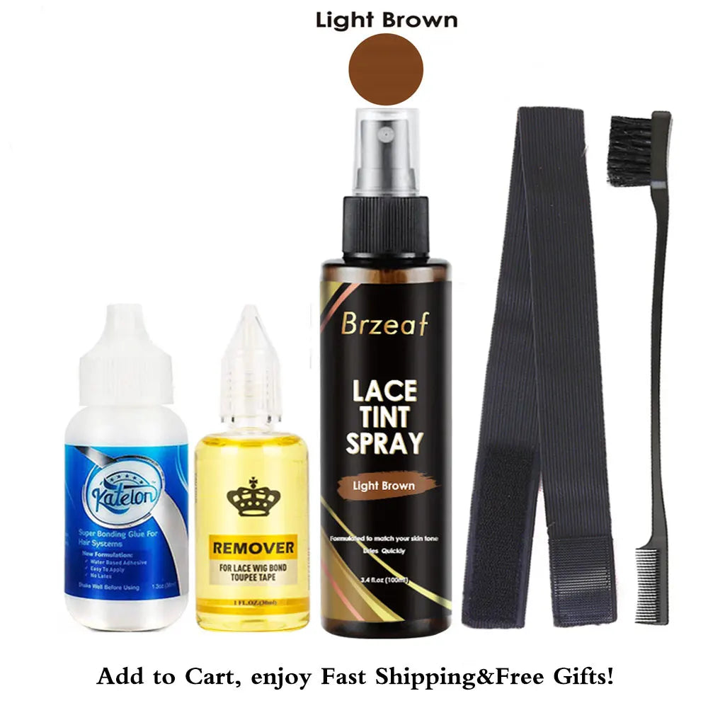 Colle imperméable liquide 38ml pour perruque avant en dentelle avec vaporisateur teinté et bande élastique .