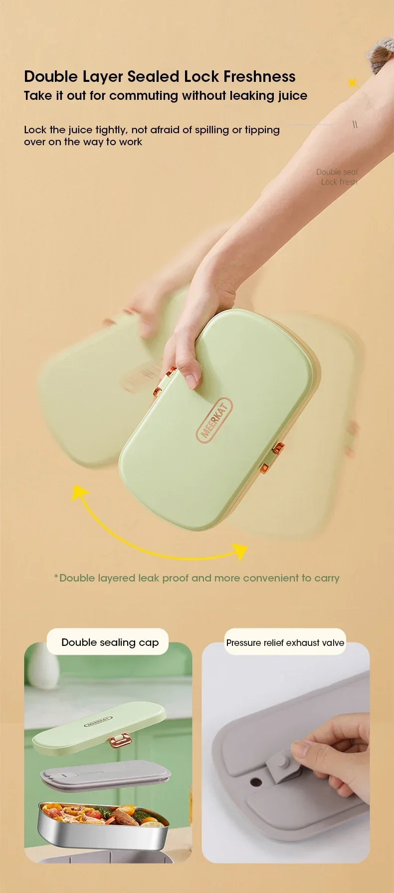 Boîte à lunch électrique chauffante, portable, en acier inoxydable, pour bureau