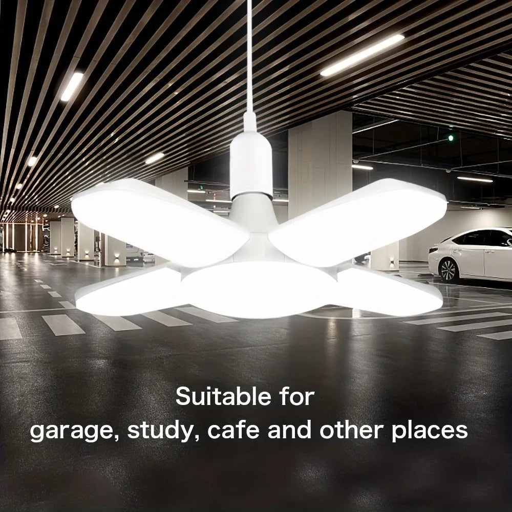 Ampoule LED pliable E27 28W, 40 LEDs, lumière blanche 6500K, pour plafonnier/garage .