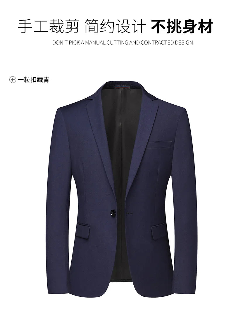 Blazer homme style britannique uni, idéal travail ou cérémonie .