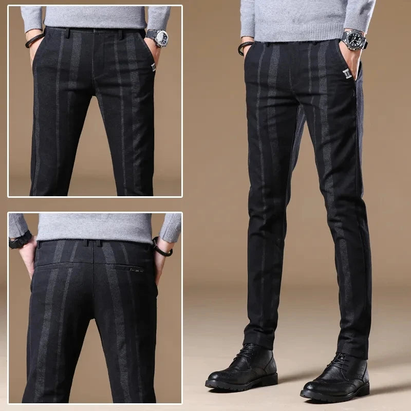 Pantalon Slim à Rayures Homme – Streetwear Coréen, Mode Masculin, Basique Sport, Nouvelle Collection Printemps-Été