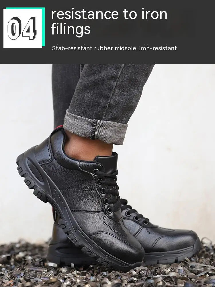 Chaussures de sécurité homme imperméables cuir – embout acier, anti-écrasement et anti-perforation .