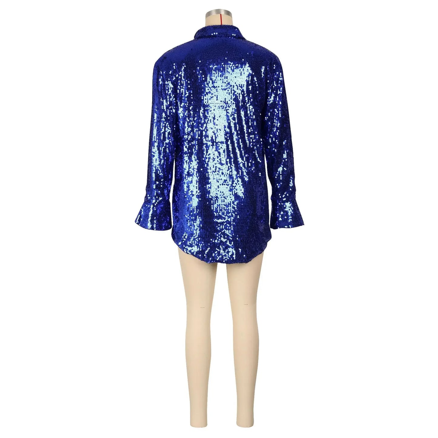 Chemise femme à paillettes, couleurs vives, style européen/américain .