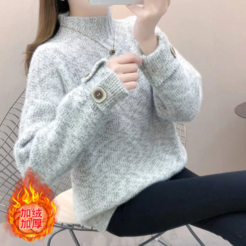 Nouveau pull femme velours chenille épais, chaud , polyvalent et mode