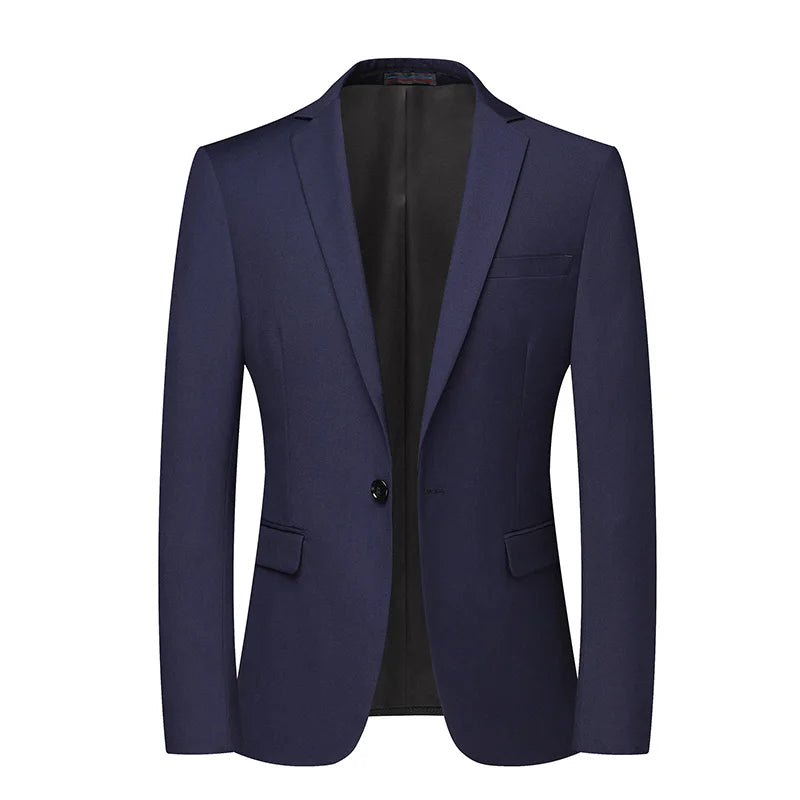Blazer homme style britannique uni, idéal travail ou cérémonie .