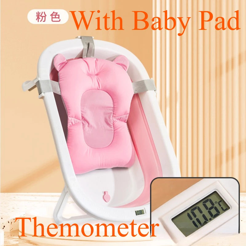 Baignoire bain bébé pliable, plastique, coussinet doux