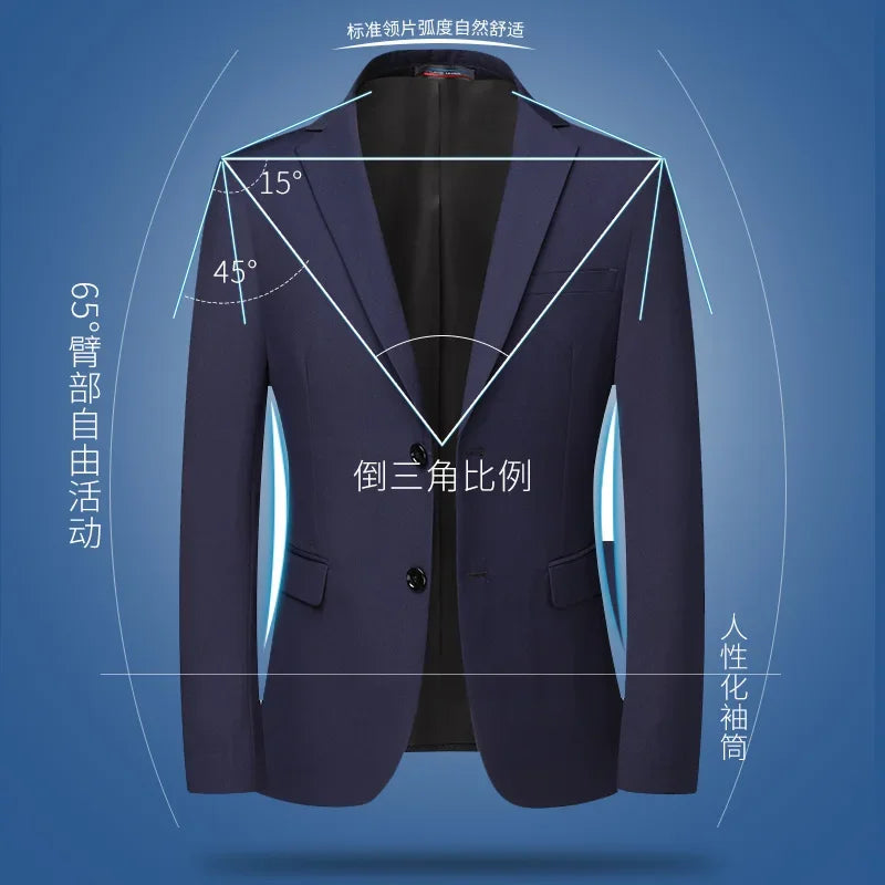 Blazer homme style britannique uni, idéal travail ou cérémonie .