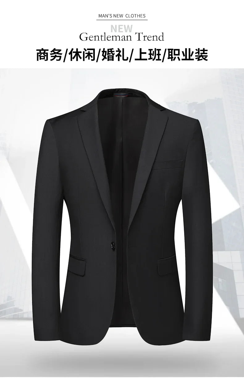 Blazer homme style britannique uni, idéal travail ou cérémonie .