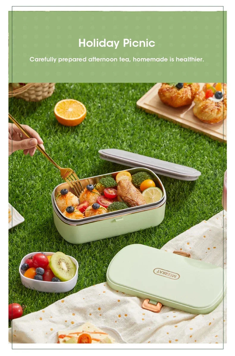 Boîte à lunch électrique chauffante, portable, en acier inoxydable, pour bureau