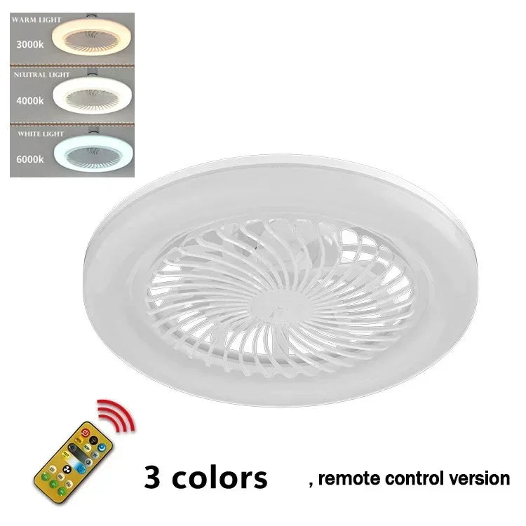 Ventilateur de plafond LED moderne – Lumière dimmable 3 vitesses avec minuterie, moteur DC, pour salon/chambre/bureau