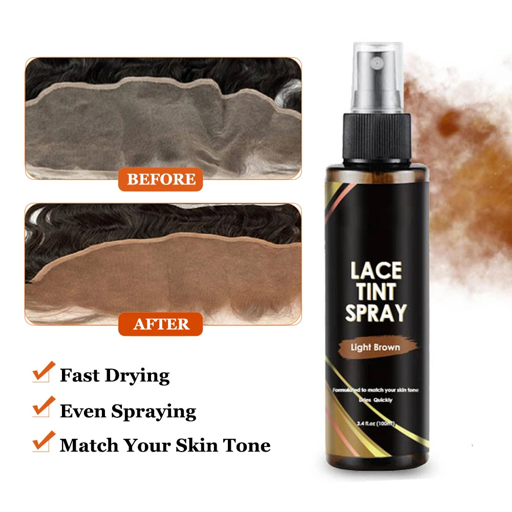 Colle imperméable liquide 38ml pour perruque avant en dentelle avec vaporisateur teinté et bande élastique .