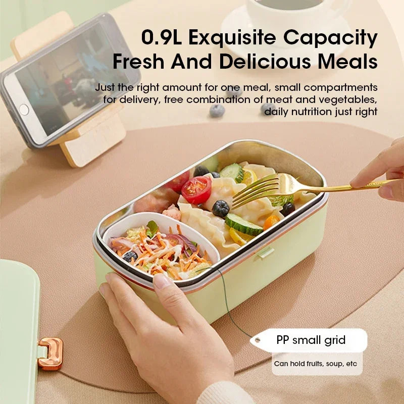 Boîte à lunch électrique chauffante, portable, en acier inoxydable, pour bureau