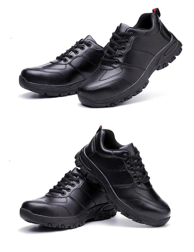 Chaussures de sécurité homme imperméables cuir – embout acier, anti-écrasement et anti-perforation .