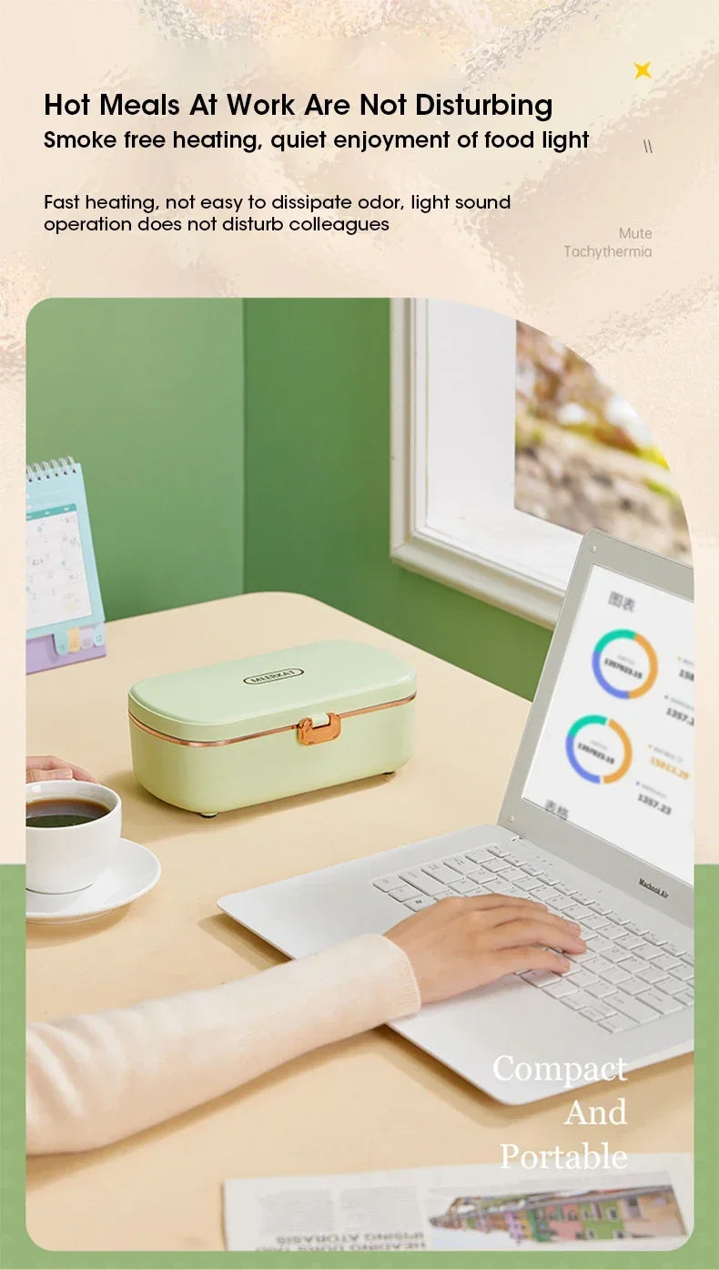 Boîte à lunch électrique chauffante, portable, en acier inoxydable, pour bureau
