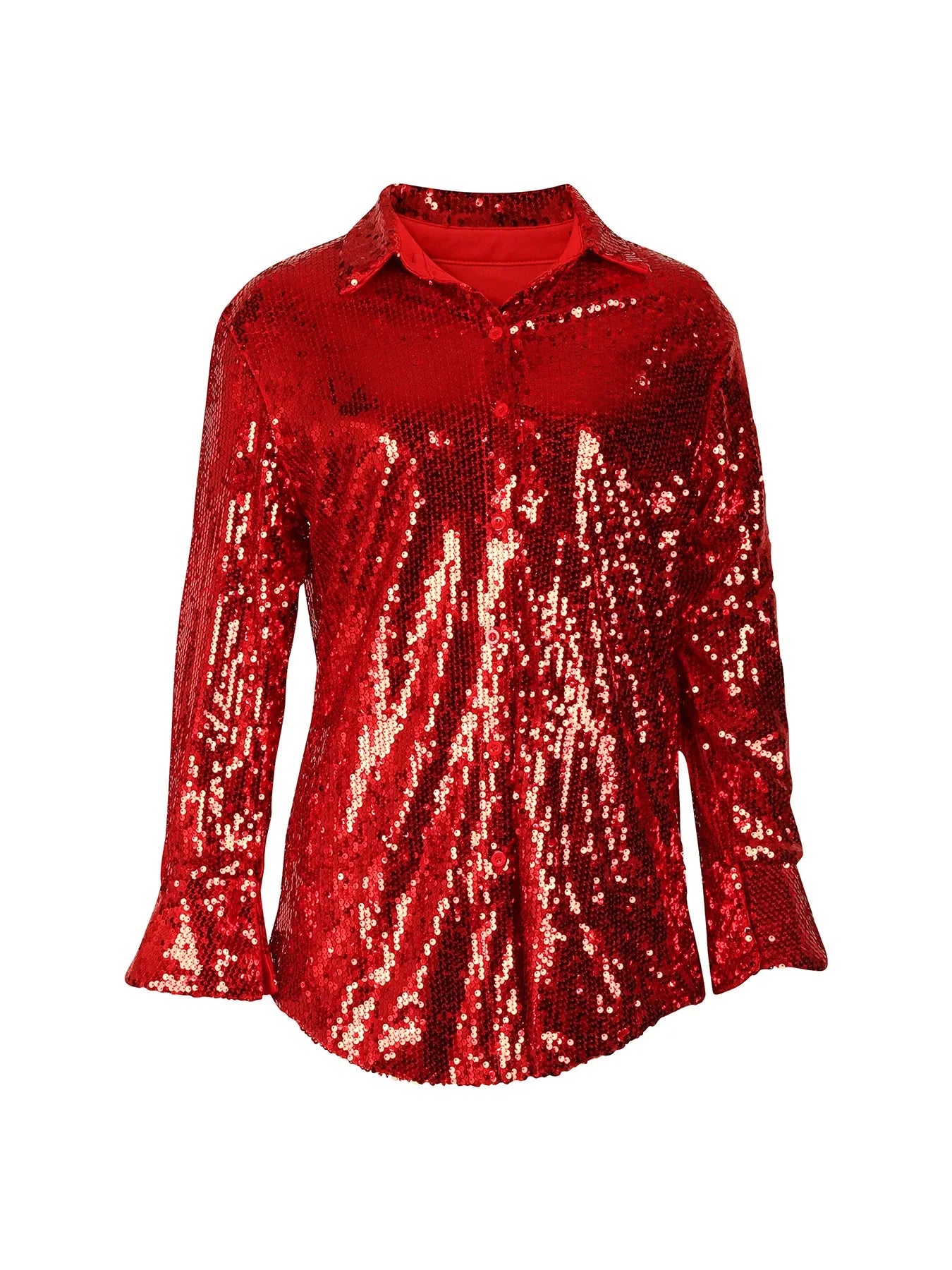 Chemise femme à paillettes, couleurs vives, style européen/américain .
