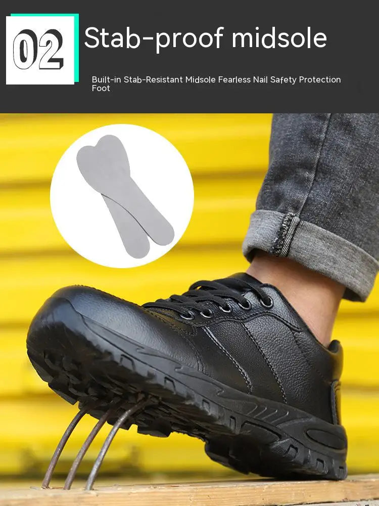 Chaussures de sécurité homme imperméables cuir – embout acier, anti-écrasement et anti-perforation .