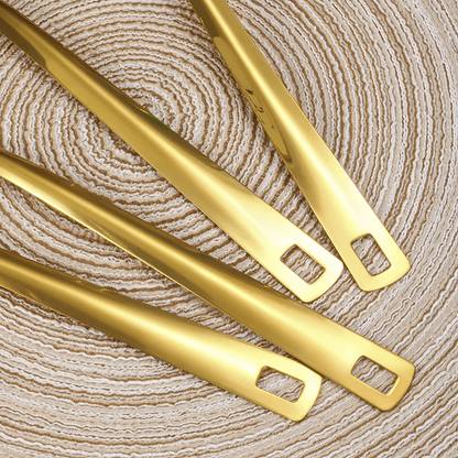 6pcs Set Ustensiles Cuisine Inox Doré – Louche, Passoire et Spatule .