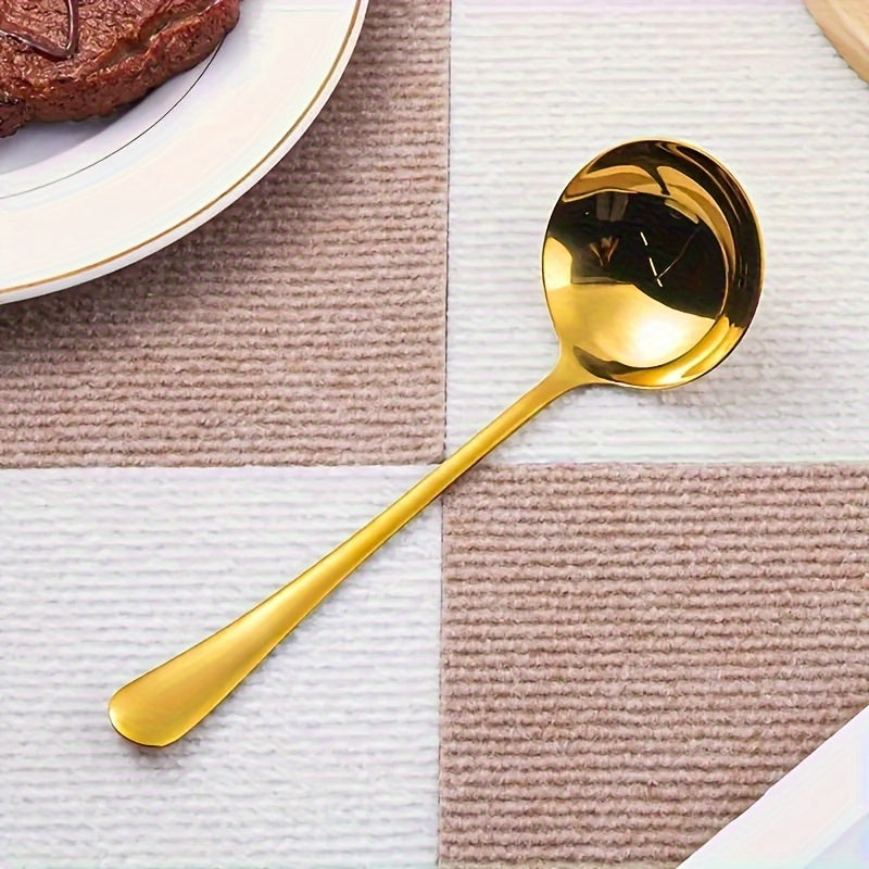 9pcs Set Ustensiles Cuisine Luxe Doré en Inox Poli Miroir .