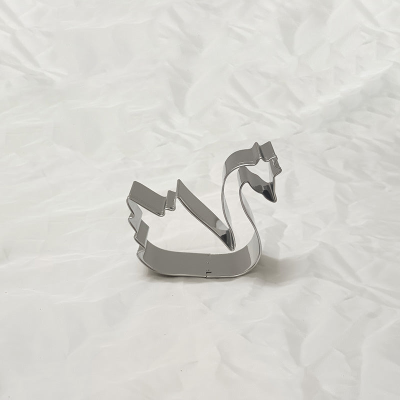 2pcs Emporte-pièces Cygne et Cœur en Inox – Décoration Pâtisserie Élégante .