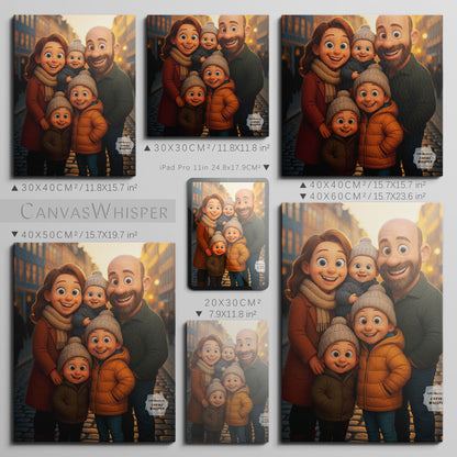 Tableau Photo en Dessin Animé – Art Mural Personnalisé, Idée Cadeau.