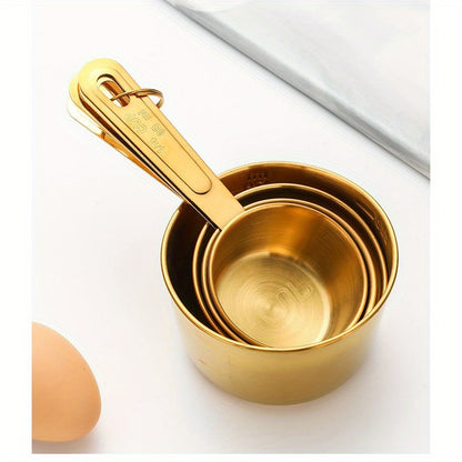 8pcs Set Cuillère et Tasse à Mesurer Dorés .
