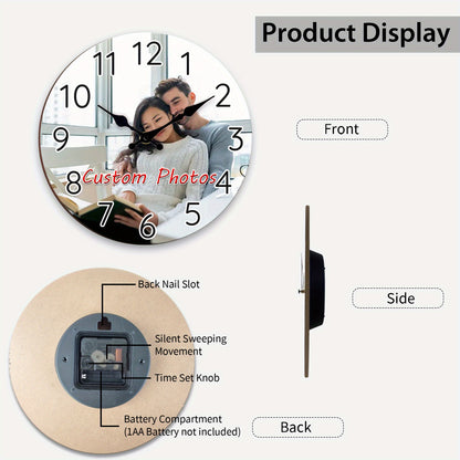 Horloge Murale Personnalisée en Bois – Décorative, Style Chef, Cuisine/Salle de Jeux, Fonctionne à Piles."