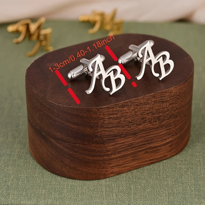 Boutons de Manchette Acier Inox Personnalisés 2 Lettres – Cadeau Homme .