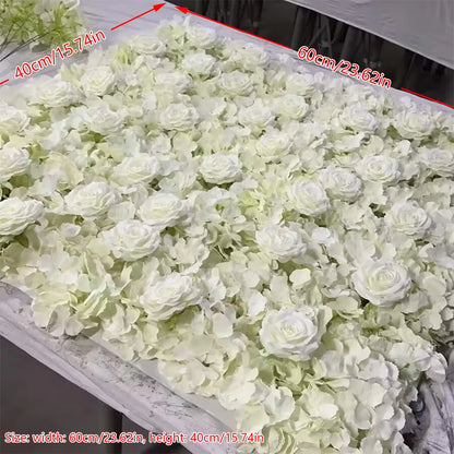 Filet mural de fleurs en tissu, mur de fleurs de simulation, fond tridimensionnel, accessoires de photographie