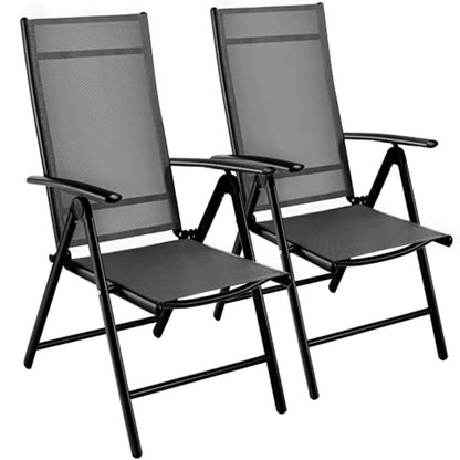 Lot de 2 chaises de jardin pliantes, dossier 7 positions, charge 150 kg .