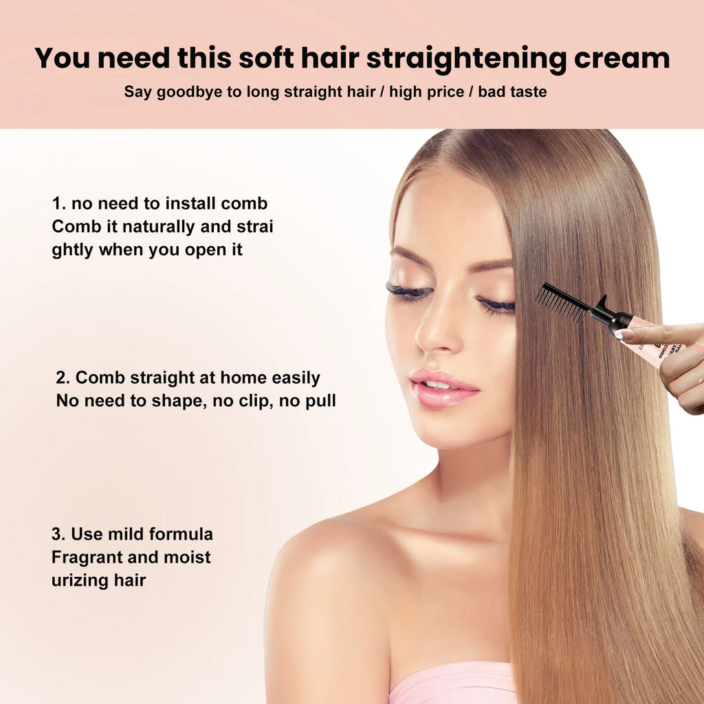 Crème lissante cheveux professionnels – Correction protéines, lissage doux, cheveux brillants et sains