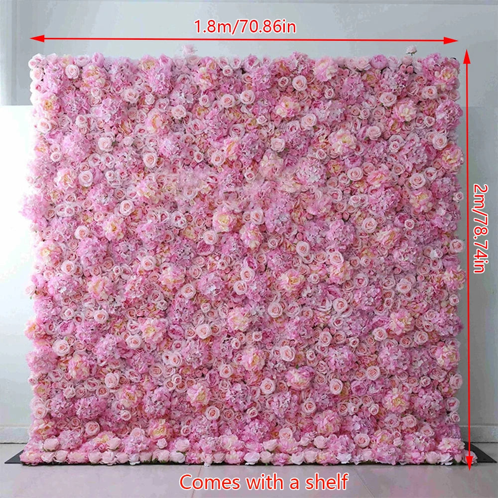 Filet mural de fleurs en tissu, mur de fleurs de simulation, fond tridimensionnel, accessoires de photographie