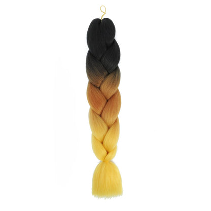Extension cheveux tresses jumbo crochet, 24", synthétique ombré