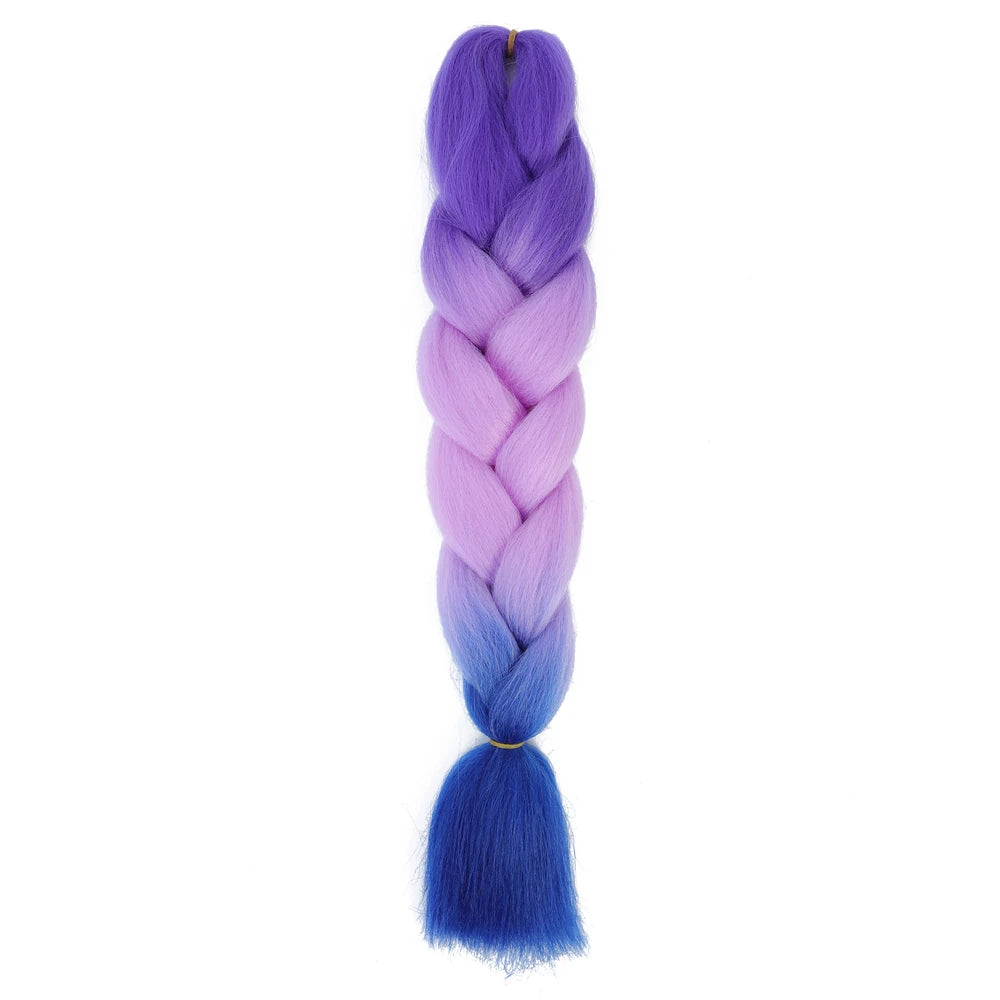 Extension cheveux tresses jumbo crochet, 24", synthétique ombré