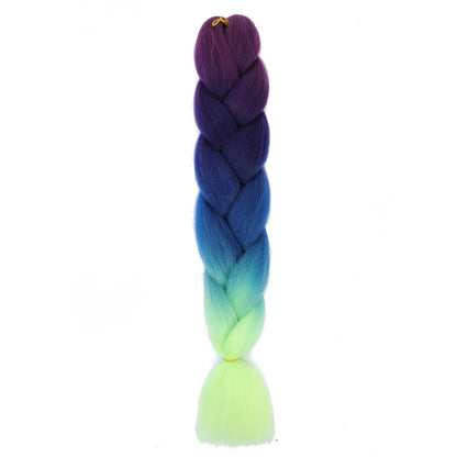 Extension cheveux tresses jumbo crochet, 24", synthétique ombré
