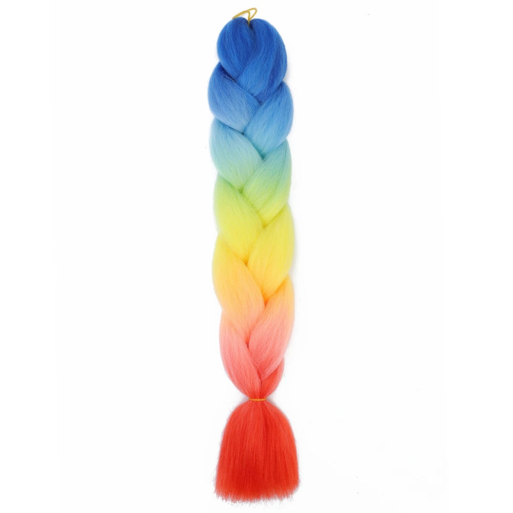 Extension cheveux tresses jumbo crochet, 24", synthétique ombré