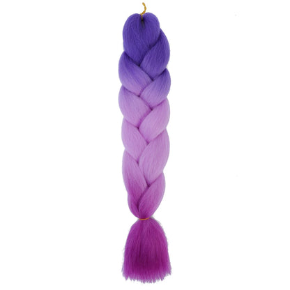 Extension cheveux tresses jumbo crochet, 24", synthétique ombré